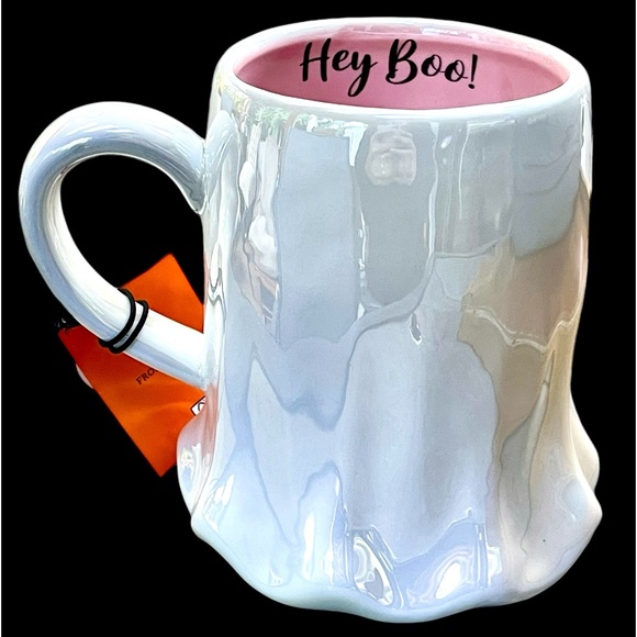New Hey Boo ceramic ghost coffee mug - Picture 2 of 5